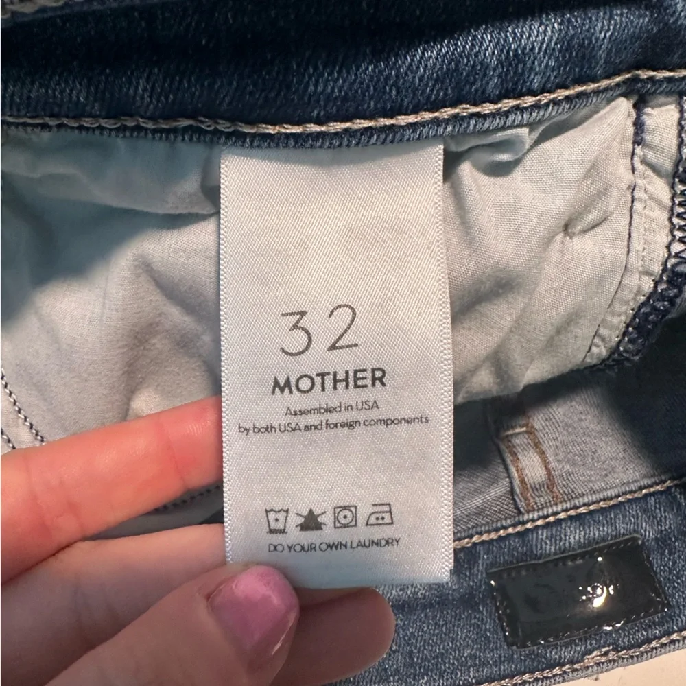 the hustler ankle fray mother jeans size 32 - Picture 4 of 9